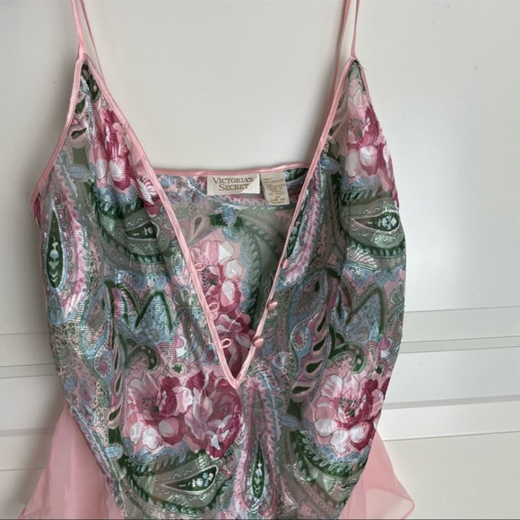 Vintage gold label Victoria Secret satin ruffle body suit teddy 8840 - Picture 5 of 6